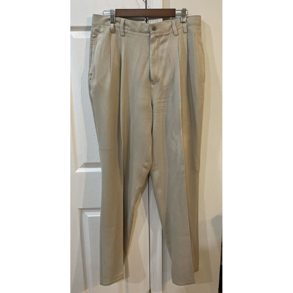 Tommy Bahama Mens Beige 100% Silk Pants Size‎ 34 *Read*